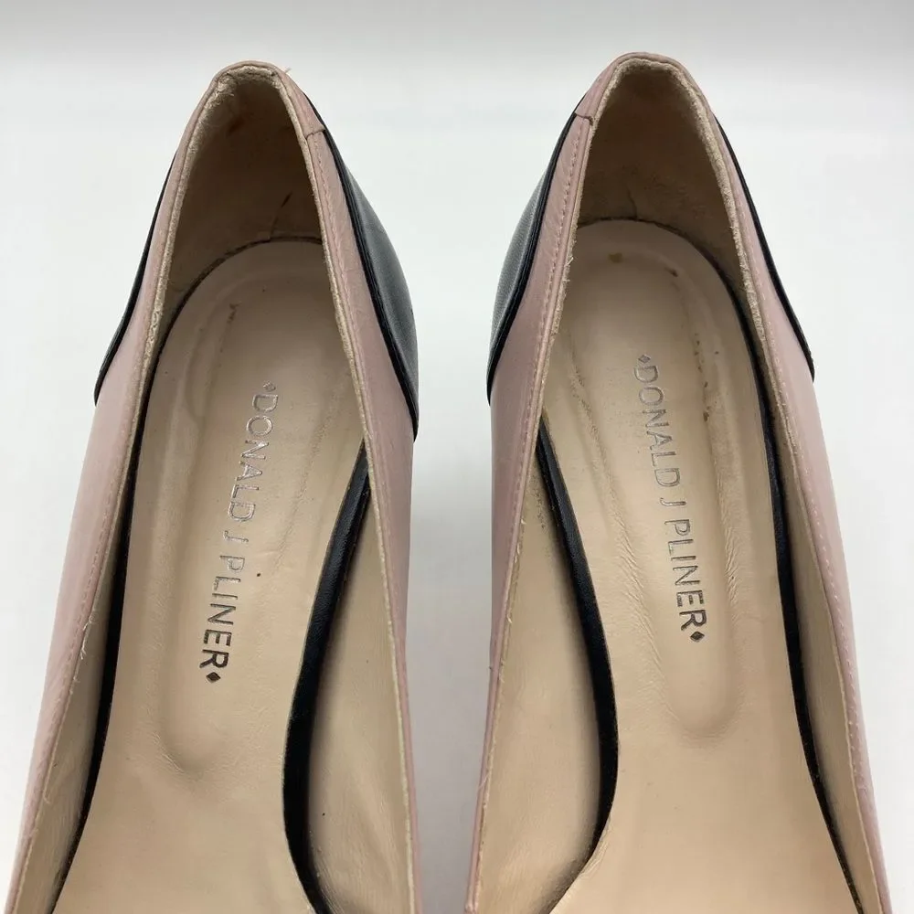 Women’s Pointed Toe Kitten Heel Pumps in Blush and Black